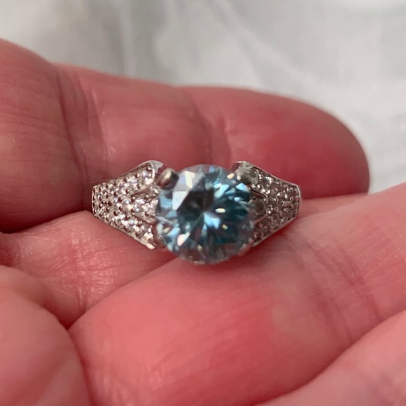 Jewelry - 1.75 Ct. VVS1 London Blue Moissanite Ring, Sz 7
